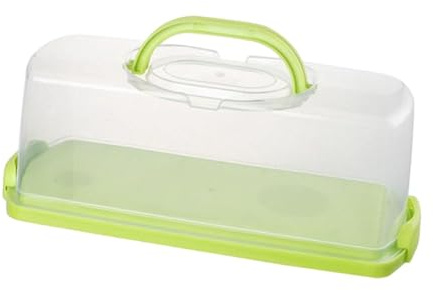 MagiDeal Rectangular Bread Box Food Storing Multiuse with Handle Bread Keeper Loaf Cake Storage Container for Graduation DIY Baking, Green