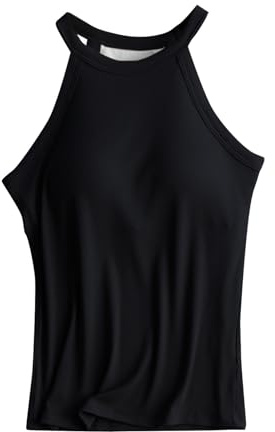 Canotta Donna Reggiseno Incorporato Canotta Sexy Donna Scollata Spalla Larga Casual Estiva Bluse Spalline Regolabili Basic Imbottita Top Shirt Comoda E Traspirante Scollo a V Ampia Fitness Palestra