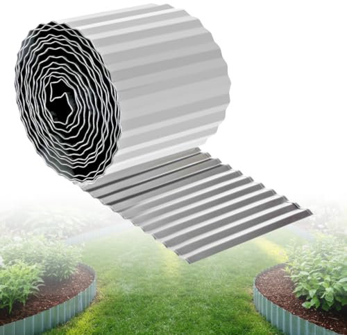 Trendi Heavy Duty Galvanised Steel Lawn Edging – Flexible Metal Garden Border Fence for Flower Beds, Paths & DIY Landscaping Projects – Rust-Resistant Outdoor Landscape Edging (5M)