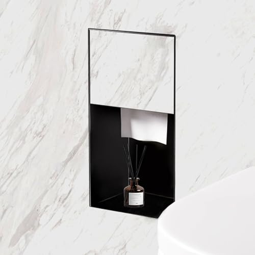 Dailify Nicho de Ducha Empotrable Portarrollos de Papel Higiénico Oculto Caja de Nicho de Pared, Baño Soporte Empotrado para Pañuelos de Papel, Repisa para Toallas de Papel en la Pared