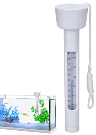 Termómetro para Piscina | Flotante Fácil Lectura con Cuerda,Accesorio Flotante para Piscina 0-50℃ Mide Temperatura en Spa Estanques Acuarios Lagos Duchas Tanques Peces