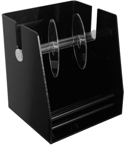 NIYANGLE Distributeur D’étiquettes en Acrylique Transparent 3 Compartiments, Porte-étiquettes Manuel Compact pour Bureau Cuisine, Organisateur Rouleau Autocollants Polyvalent et Portable
