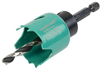 wolfcraft Sierra de corona de acero al carbono, Ø 35 mm I 5964000 I Para instalaciones eléctricas y sanitarias en madera y materiales de obra en seco