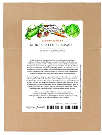 Pequeña selección de verduras asiáticas- Set de de semillas con 4 verduras asiáticas típicas para el wok