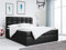 MKS MEBLE Boxspringbett 180x200 mit Matratze, Bett mit Multipocket - Matratze H3 und Topper, Polsterbett 180x200 mit Bettkasten und Kopfteil, ERNI - Schwarz Kunstleder