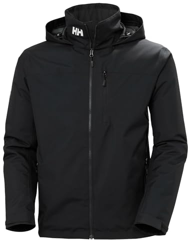 Helly Hansen Men's Crew Hooded Midlayer Jacket 2, Black, 3XL