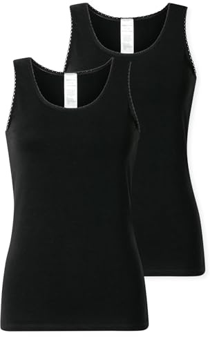 Schiesser Damen 2 Pack Trägertop Unterhemd mit Spitze - Modern Multipacks