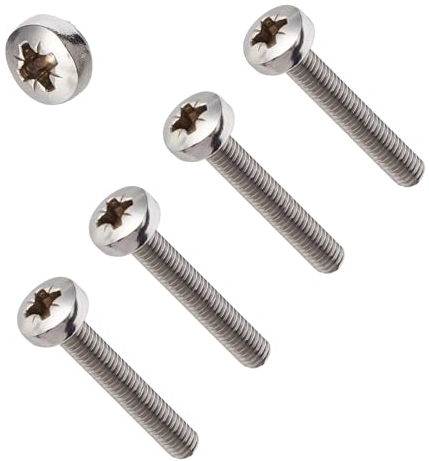 TERF® M5 X 50mm Pozi Pan Head Machine Screws Stainless Steel A2 (304) Machine Screw M5 (5mm) X 50mm Pozi Drive Pan Head Machine Screw Bolts - Pack of 10