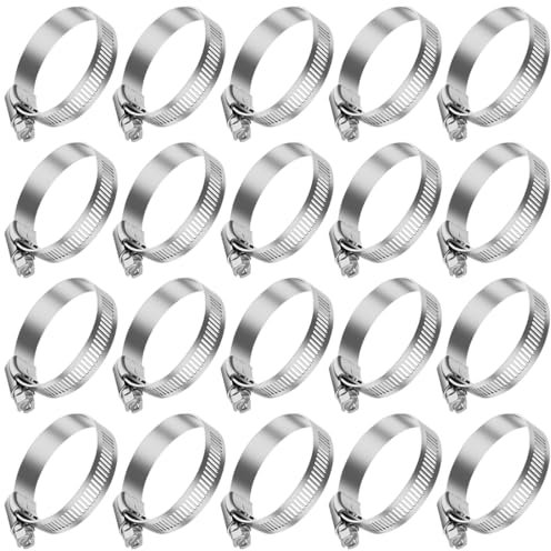 AVRUYPI 20 pcs Collier de serrage en acier inoxydable 304 Clip pour Soft Pipe Plage de serrage 13-19mm, Largeur de bande 8 mm, Robuste et résistant à la rouille Colliers de serrage