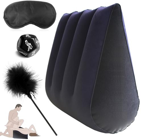 BDSMLOVE Aufblasbares Sex Kissen Sexmöbel Set,erotik Kissen & Ramps mit Federkitzler Sex Würfel Augenbinde Sex Bett,erotisches Sexspielzeug für beide zusammen,Sex Spielzeug für die Paare (Tiefes Lila)