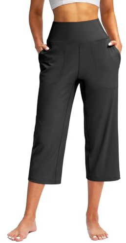 Legging Sport Femme 3/4 Push Up Taille Haute Large Legging Capri Yoga Gym Pantalon Court Anti-Cellulite Minceur Contrôle du Ventre sans Couture Shorts Élastique Pilates