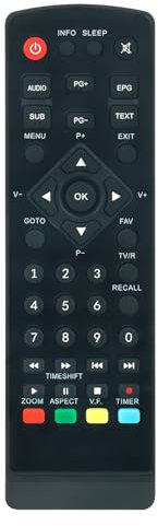 AULCMEET SRT 82 Replacement Remote Control Compatible with Strong SRT82 Full HD DVB-T2 Decoder Terrestrial Receiver