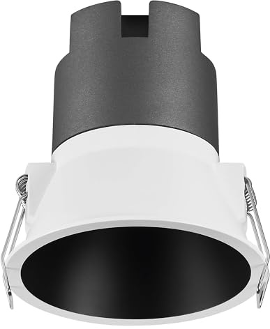 OSRAM Downlight empotrable SPOT TWIST, negro, 10W, 800lm, 830 WT, 93mm de diámetro, color de luz blanco cálido, hasta un 90% de ahorro de energía en comparación con los downlights halógenos, fácil