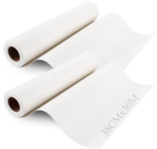 LDXDRU 2 rollos de papel de dibujo de 38 cm x 30 m, 70 g/m², color crema, rollo de dibujo, papel de dibujo, rollo de dibujo para papel de caballete, decoración de pared, bocetos, manualidades, dibujo