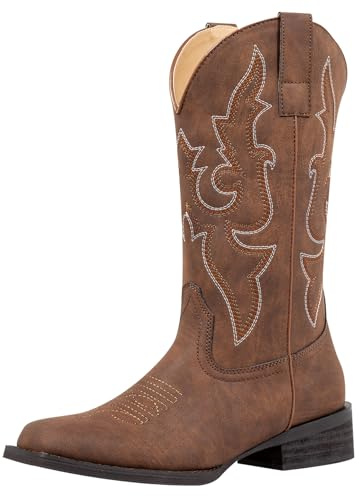 SheSole Square Toe Cowboy Boots for Women Cowgirl Boots Wide Calf Ladies Western Boots