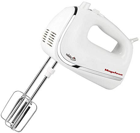 Magefesa Voluta - Batidora Amasadora, 550W, 5 Velocidades, Función Turbo, Bate y Amasa, 2 Juegos de Varillas, Expulsion Automatica, Facil Limpieza