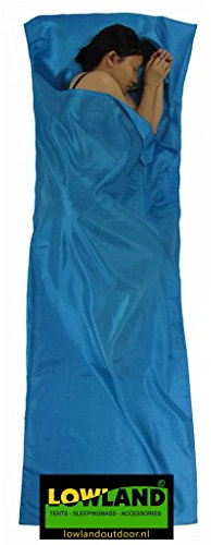 LOWLAND OUTDOOR Hüttenschlafsack Seide, Blau, 220 x 85 cm