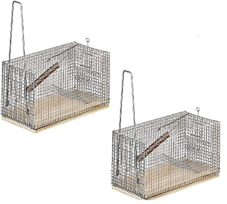 Suinga Pack 2 Trampa para Ratones Vivos, Jaula de Captura Reutilizable para Ratas, 29x14x12 cm - Trampa Rata Profesional