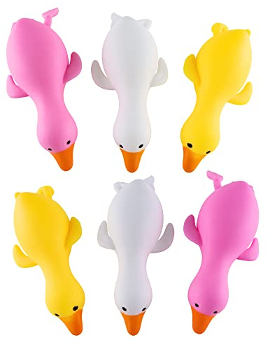 Super Z Outlet Stress Relief Squeezing Rubber Jelly Ducks for Kids and Adults - Anti-Stress, Help Anxiety and Improve Focus, ADHD Sensory Toys Gift Set for Classroom Prize, Party Goodie Bag (6 Pack)