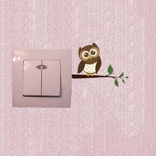 SHMAZ Cartoon Eule Schalter Aufkleber Dekor Wohnzimmer Schlafzimmer Wandaufkleber