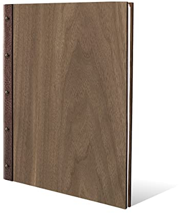 Stammbuch der Familie Holz mit Echtleder Rücken ohne Gravur mit Extras DIN A4 Nussbaum Amerikanisch - Blanko