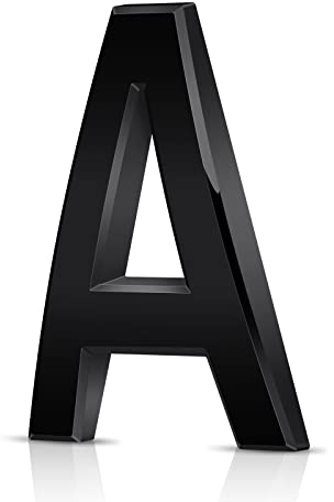 Vicloon Schwimmende Hausnummer, Buchstabe A Selbstklebende Haus-Nummer,Höhe 7cm, Ziffer zum Aufkleben für Außen, Briefkasten, Tür Wetterfest(A, Schwarz)