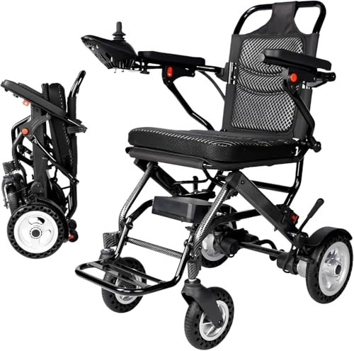 Sedia a Rotelle Elettrica Leggera per Adulti e Anziani - 12,7 kg, 13km di Autonomia, Motorizzata Intelligente
