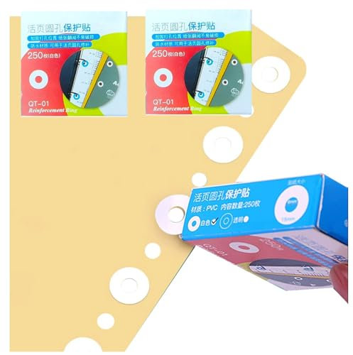 500 Stück Lochverstärker Selbstklebend Lochverstärkungsringe Verstärkungsringe Lochverstärker,Ringlochverstärker für Lose Blätter Wasserdichter Loch Verstärkungsringe Aufkleber Reißfest Lochschutz