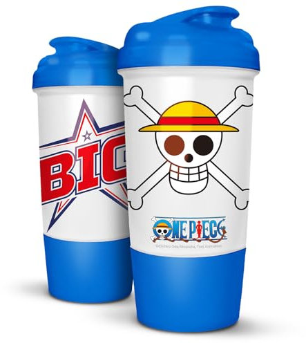 BIG - Shaker Proteinas One Piece - Shaker Batido Proteinas - Vaso Mezclador con Cierre Hermético y Rejilla para Disolución - Con Almacenamiento para Guardar Suplementos - Botella Gym sin BPA - 500 ml