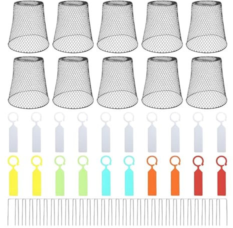 Lot de 10 grilles de protection pour en fil métallique de 23 cm - Pour protéger les arbustes, les lapins, les poules, les écureuils, les oiseaux