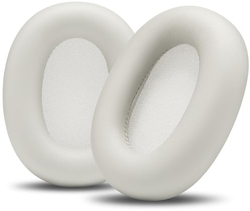 WC PadZ XM6 - Premium Ersättnings-öronkuddar för Sony WH-1000XM6 | Av Wicked Cushions | Förbättrad komfort, hållbart PU-läder och ljudisolering | Platinum Silver
