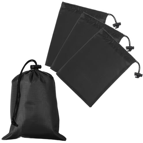 YELARXI Drawstring Bag with Toggle, Stuff Sack String Waterproof Travel Storage Bags Cinch Stuff Pouch -Fitting for (Gym/Traveling/Hiking/Yoga/Office/Shoes) 6 x 8 & 4 Pack & Black