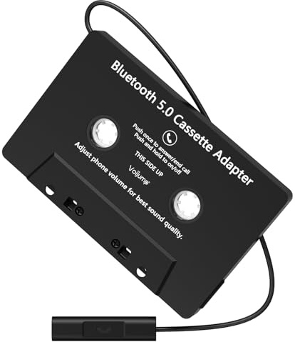 voijump Cassetta Adattatore Bluetooth Auto Per Autoradio, Cassette audio Bluetooth 5.0,adattatore per casette autoradio, per cellulari, smartphone, lettore cassette