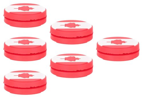 PRETYZOOM Lot de 6 Amortisseurs de Vibrations pour Raquettes de Tennis en Silicone Motif Drapeau Canada Accessoires Anti-Chocs Adaptables à Plusieurs Types des Vibrations pour Tennis