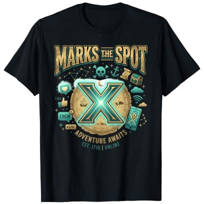 L'Aventure X Marks The Spot Vous Attend, Un trésor numérique Nautique T-Shirt