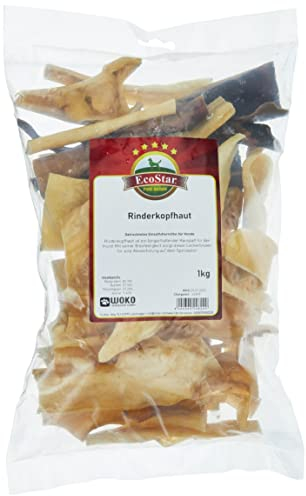 EcoStar Hunde Snack Rinderkopfhaut 1kg, 1er Pack (1 x 1 kg)