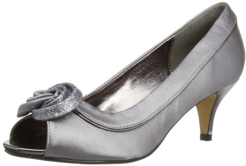 Lunar Women's Peeptoe Ballet Flats Peep Toe, Gray, 7