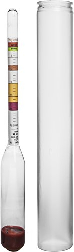 Browin 405550 Aréomètre, Indicateur de Teneur en Sucre 0-29 ° Blg | Parfait pour le Vin et la Bière | + Tube à Essai Incassable