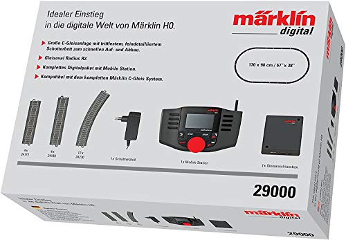 Märklin 29000 - Digital-Startpackung, Spur H0, Startset mit C-Gleis Schienen und Mobile Station