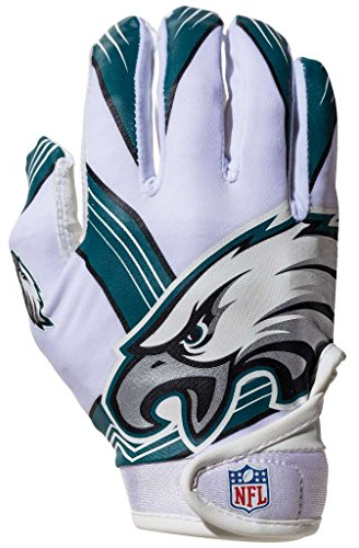 Franklin Sports NFL Philadelphia Eagles Youth Receiver Handschuhe, Weiß, Größe M