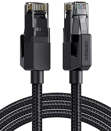 UGREEN Ethernet Cable 2M, High-Speed Gigabit Cat 6 Network Cable, POE 1000Mbps 250Mhz/s Braided Internet Cable RJ45 LAN Patch Cord Compatible with Router, Modem, Smart TV, PC & Laptop, PS5/PS4 Switch