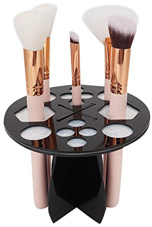 Brrnoo Make up Pinselhalter mit 14 Löchern, Acryl Pinsel Organizer Praktischer Behälter für kosmetische Produkte wie Wimperntusche und Pinsel, zum Lufttrocknenden Kosmetischen Pinselhalter schwarz