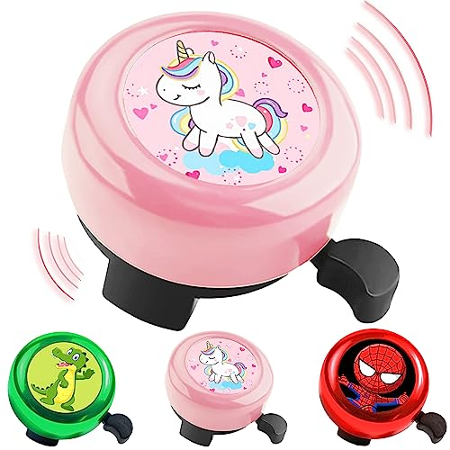 YOUYIKE Fahrradklingel Kinder, Fahrradklingel Einhorn für Mädchen/Jungen, mit Schön Lautem, Ton Klarem Klingel, Sicherheits-Glocke, Klingel ideal für Kinderfahrrad, Fahrrad und Laufrad, Rosa