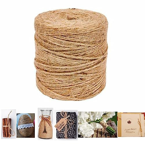 YiYFiT Natural Jute Twine,656 Feet 2mm 3Ply Craft Twine Natural Brown Twine String Garden Twine for DIY Crafts Gift Wrapping Floristry Home Wedding and Gardening Decoration-Brown