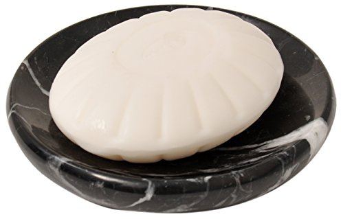 CraftsOfEgypt Black Marble Soap Dish - Polished and Shiny Marble Dish Holder – Beautifully Crafted Bathroom Accessory