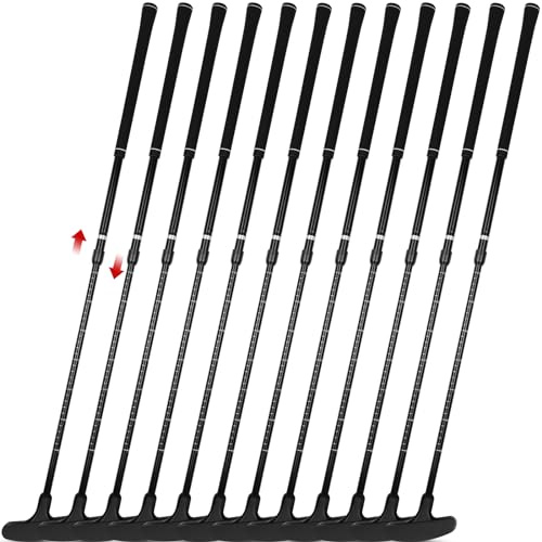 Liliful 12 Pack Golf Putters for Kids Two Way Mini Golf Putter Bulk Putter for Right or Left Handed Golfers Adjustable Length Golf Clubs Set for Men and Women(Black)