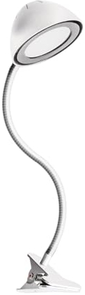 Licht-Erlebnisse LED Tischlampe Weiß zum Klemmen 60 cm Flexarm Edelstahl 4100 K 248 lm verstellbare Tischleuchte Schreibtischlampe Leselampe