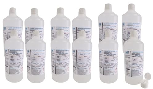 12 x 1 L ISOPROPYLIC ALKOHOL 99,9 % extra ren - ursprung Frankrike garanterad isopropanol, perfekt som lösningsmedel, rengöringsmedel och avfettningsmedel (12 L)