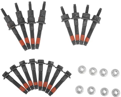 A ABSOPRO Kit De Pernos Y Tuercas Para Colector De Escape Del Motor No.6505316AA/6504331 Para Dodge para Ram 1500 4.7L V8 2002-2008 Y para Jeep Grand Cherokee Negro (Juego De 24)