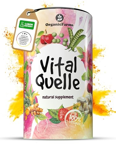 VITALQUELLE Superfood Smoothie Pulver - Saftkur - Rote Beete, Acai Pulver, OPC, Kurkuma, Guarana, Maca, Protein Pulver vegan - Mikronährstoffe